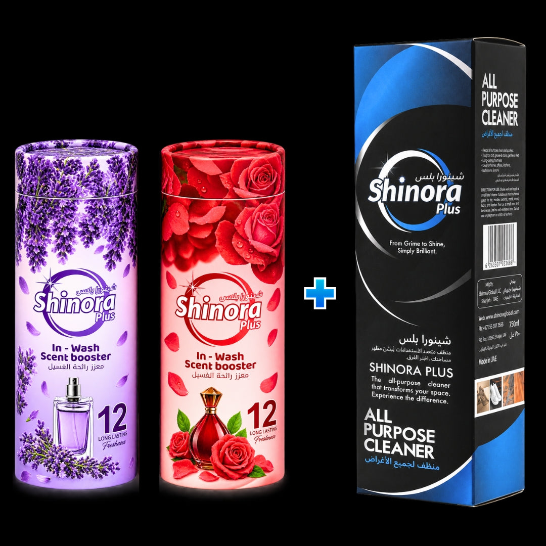 Shinora Plus In-Wash Scent Booster 2 Pcs + Shinora Plus All-purpose Cleaner